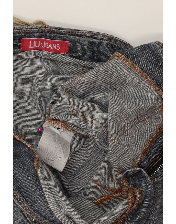Saia jeans feminina Liu Jo W28 algodão azul médio