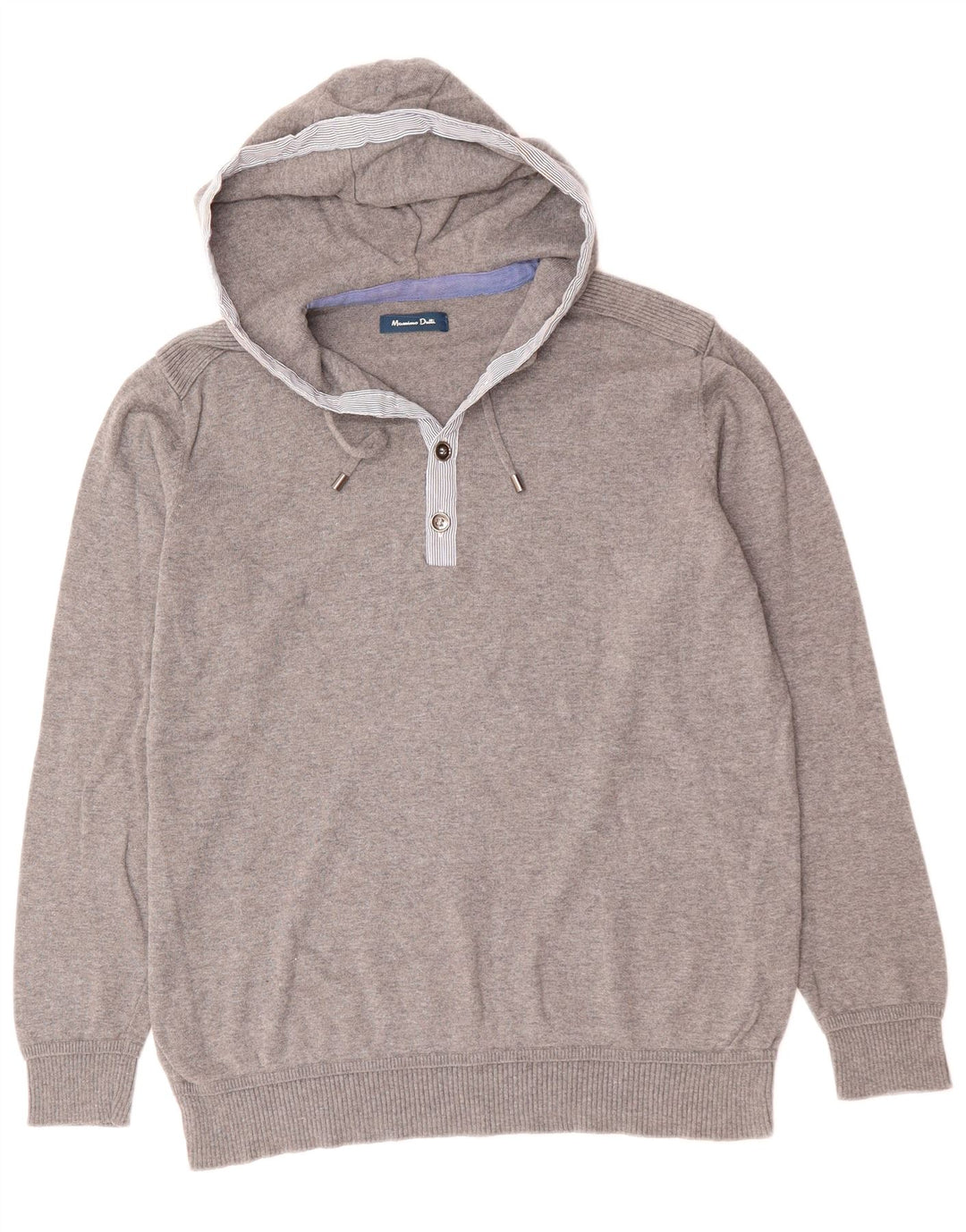Suéter masculino MASSIMO DUTTI com capuz e algodão cinza grande