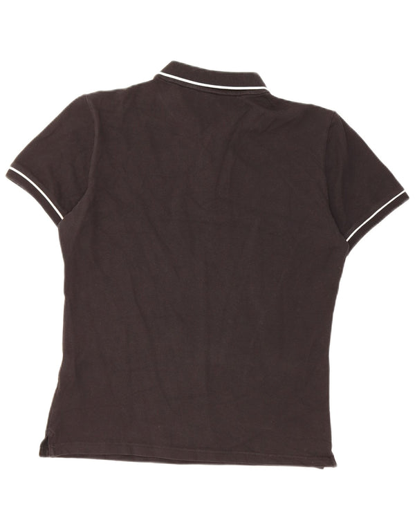 Camisa polo masculina Calvin Klein Jeans Slim Fit grande listrada preta de algodão