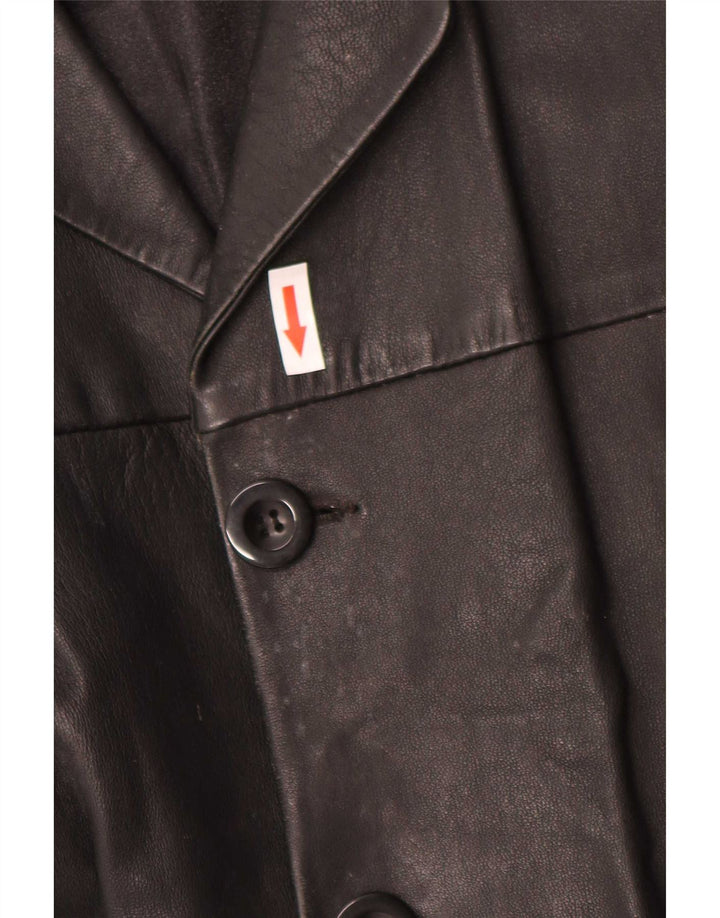 Jaqueta de couro masculina vintage UK 40 grande preta