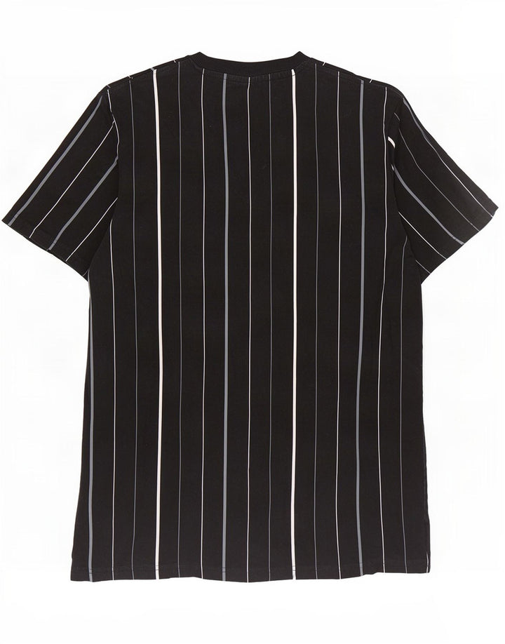 Camiseta masculina Fila top pequeno algodão listrado preto