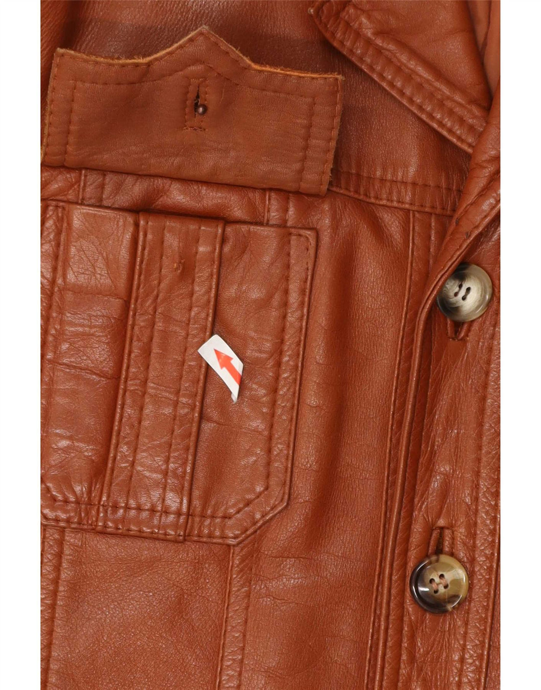 Jaqueta de couro masculina vintage UK 38 marrom médio