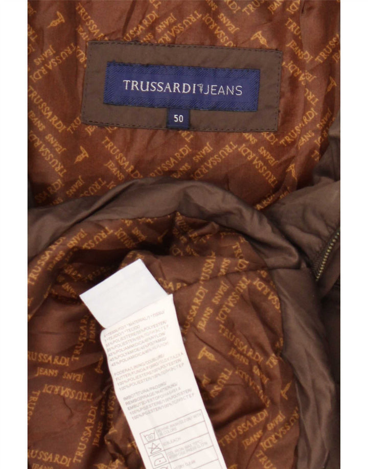 Jaqueta acolchoada feminina Trussardi Jeans IT 50 XL marrom poliéster