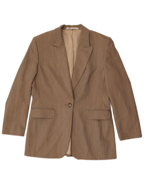 Jaqueta blazer feminina Marks & Spencer com 1 botão Reino Unido 14 grande marrom lã nova