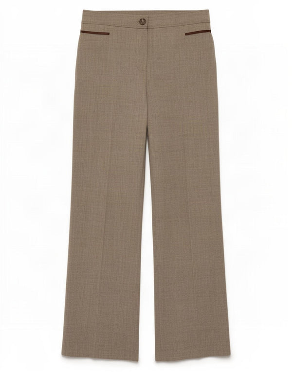 Calça casual feminina de perna larga Marks & Spencer Reino Unido 10 pequena W28 L30 cinza
