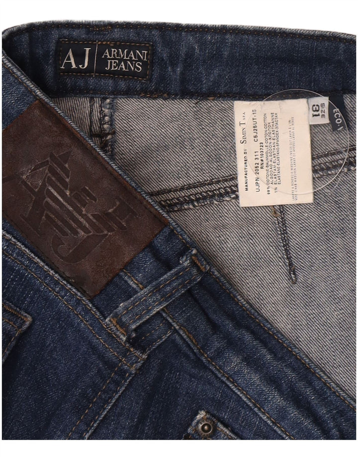 Armani feminino bootcut jeans W31 L31 azul algodão