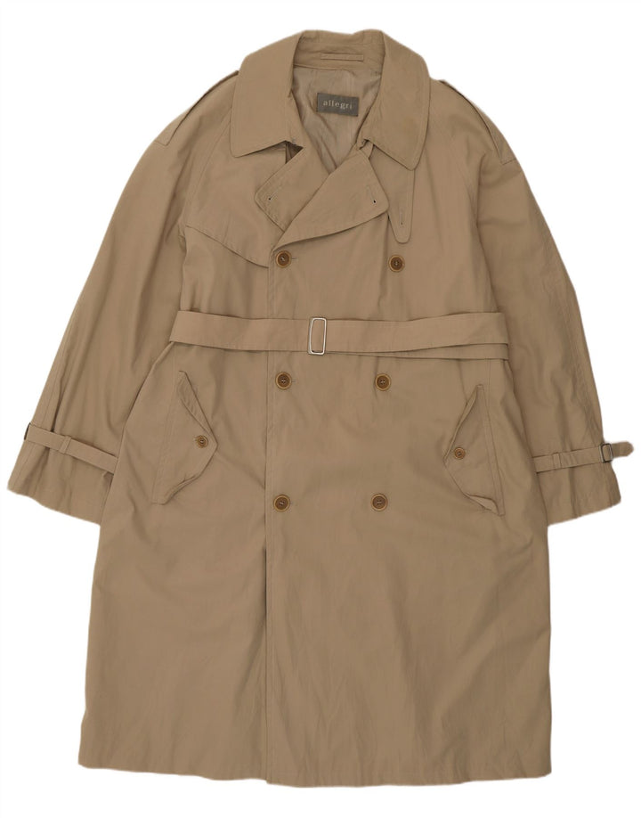 Allegri Mens Trench Coat IT 50 Grande Algodão Bege