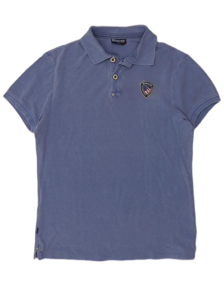 Camisa pólo masculina Blauer grande algodão azul