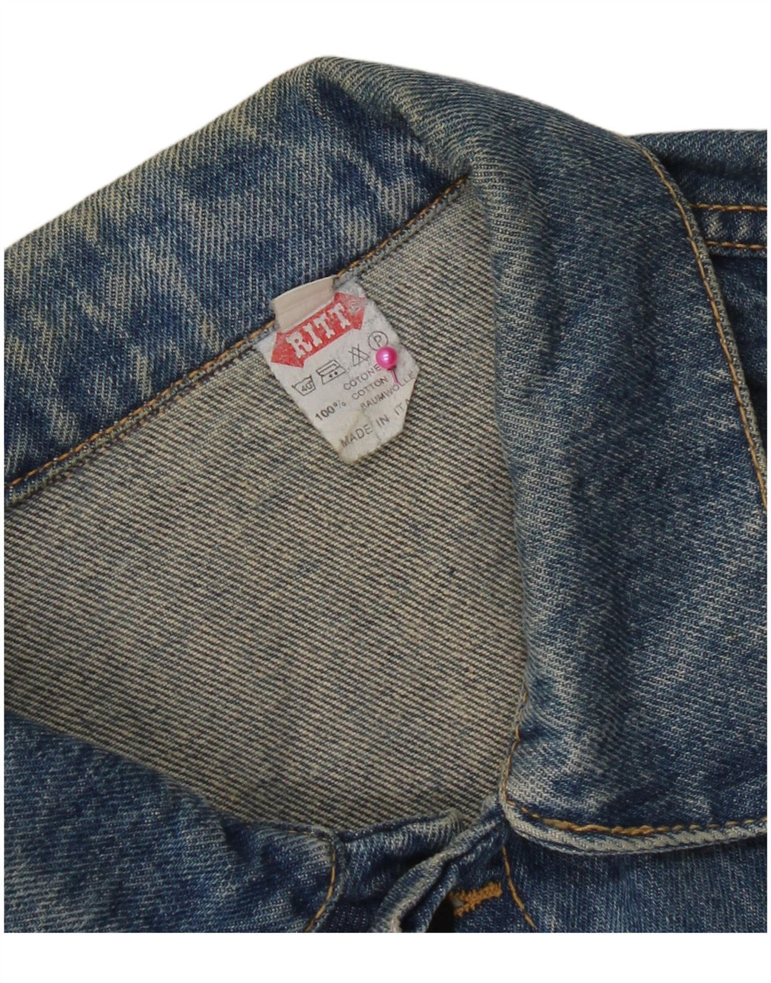 Jaqueta jeans masculina Ritt UK 40 grande algodão azul