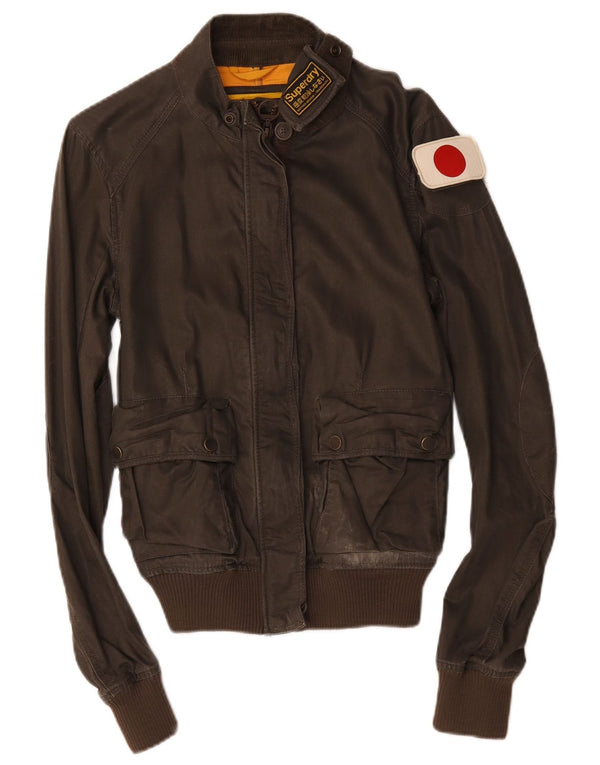 Jaqueta bomber feminina Superdry UK 14 marrom médio