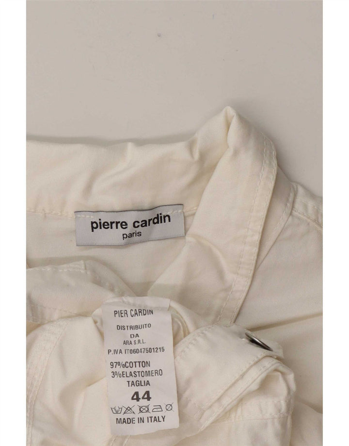 Jaqueta jeans feminina Pierre Cardin IT 44 algodão branco médio