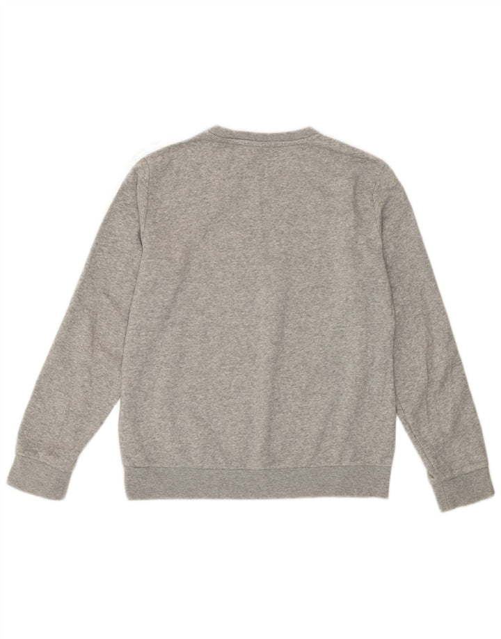 ADIDAS Womens Sweatshirt Jumper UK 14 Médio Cinza Algodão