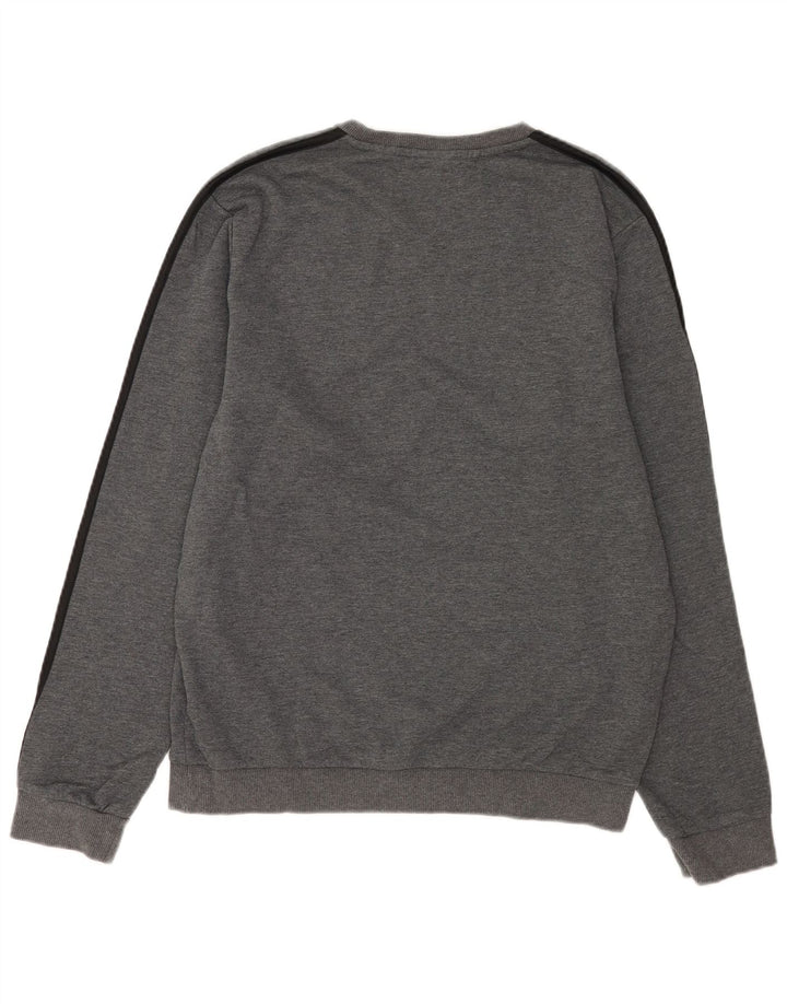 Adidas Mens Moletom Jumper Médio Algodão Cinza