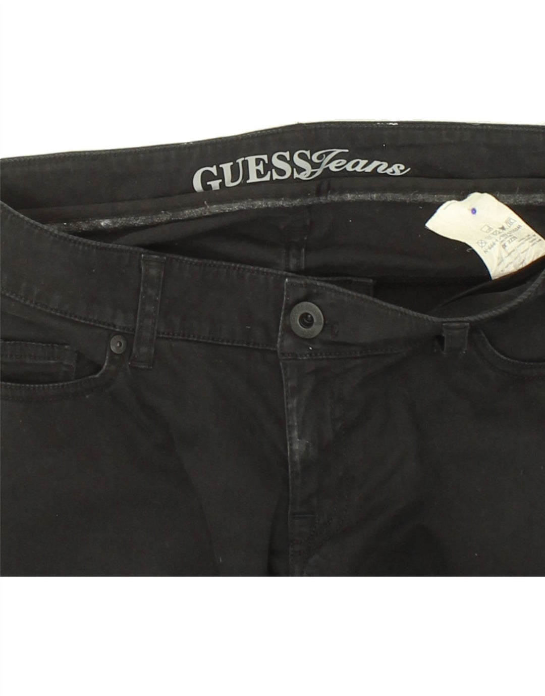 GUESS Womens Slim Casual Trousers W30 L30 Black Cotton Vintage Guess and Second-Hand Guess from Messina Hembry 