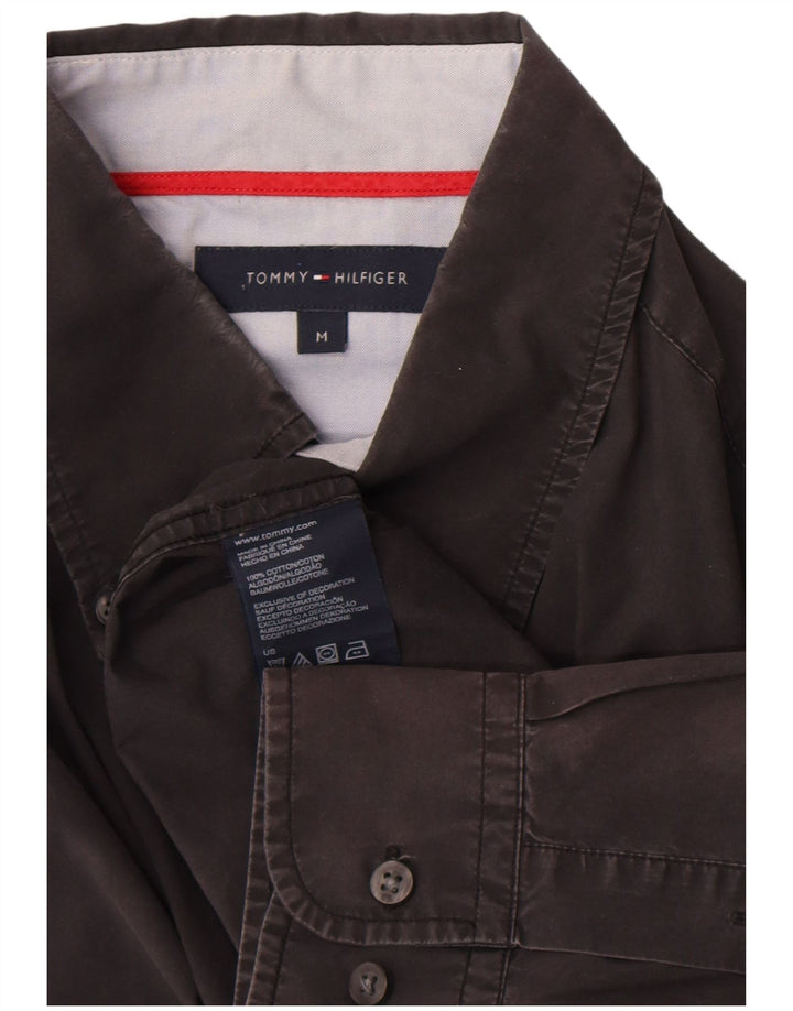 Camisa masculina Tommy Hilfiger média preta algodão