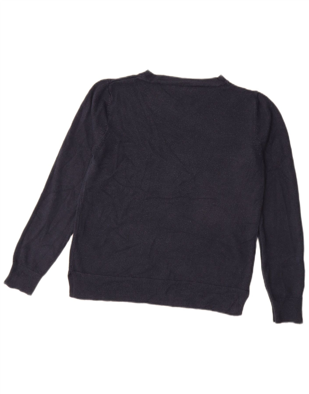 Suéter feminino Marks & Spencer com gola redonda Reino Unido 12 médio azul marinho