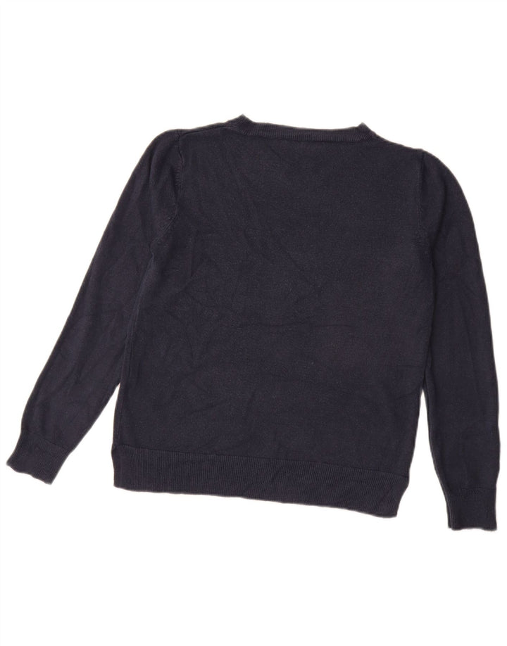 Suéter feminino Marks & Spencer com gola redonda Reino Unido 12 médio azul marinho