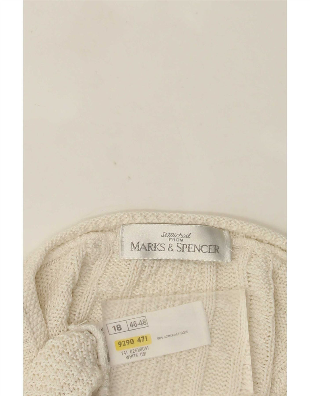 Suéter cardigã feminino oversized Marks & Spencer UK 18 XL branco