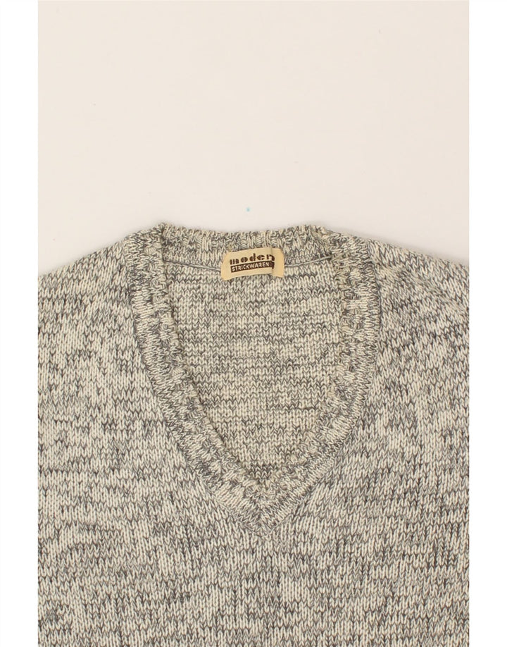 MODEN Womens V-Neck Jumper Sweater IT 46 Large Grey Vintage Moden and Second-Hand Moden from Messina Hembry 