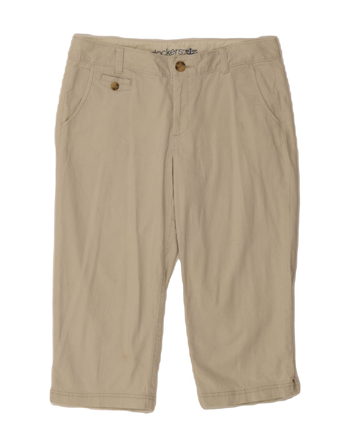 DOCKERS Womens Straight Capri Trousers US 8 Medium W36 L19 Beige Cotton Vintage Dockers and Second-Hand Dockers from Messina Hembry 