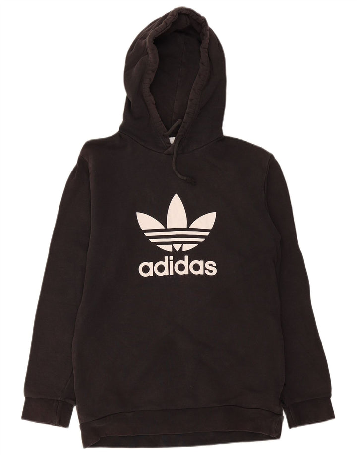 ADIDAS Mens Graphic Hoodie Jumper Pequeno Algodão Preto