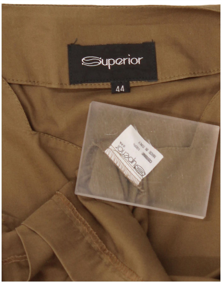 Blusa feminina cropped sem mangas SUPERIOR IT 44 algodão cáqui médio