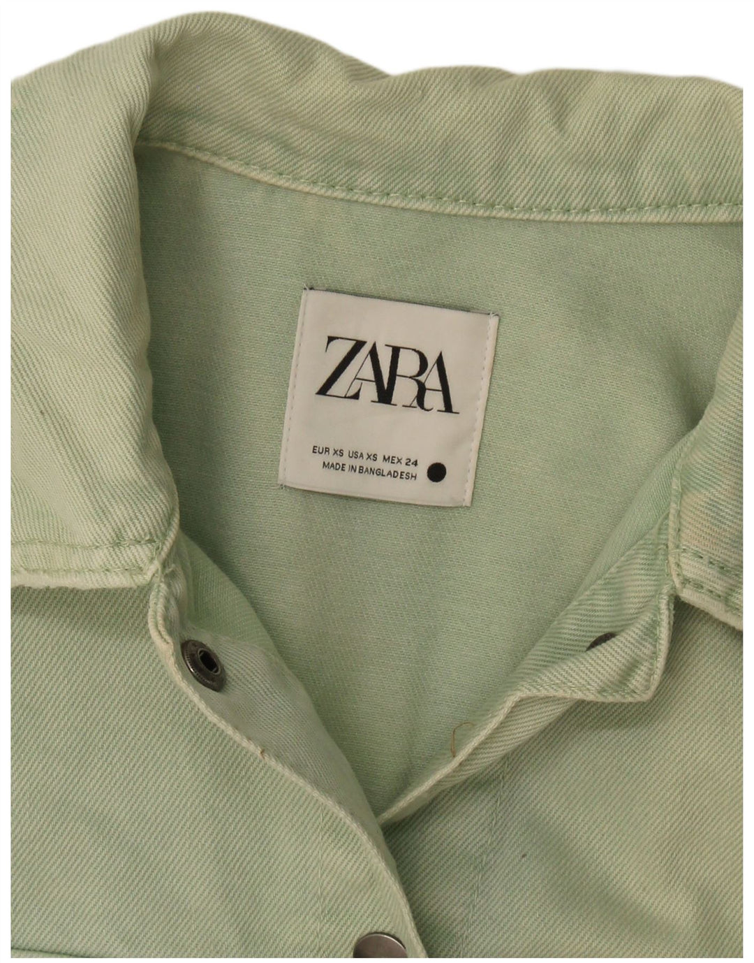 Jaqueta jeans oversized feminina Zara Reino Unido 6 XS verde