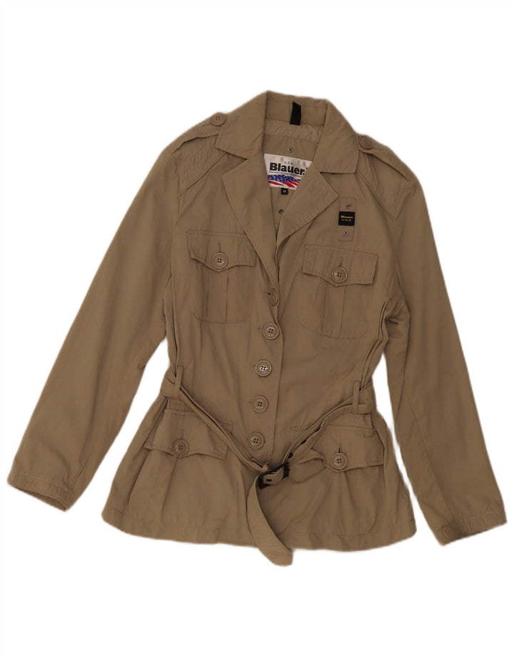 Jaqueta militar feminina Blauer UK 14 poliéster cáqui médio