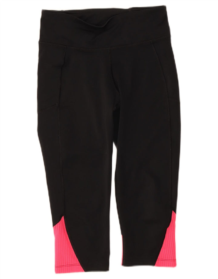 Under Armour Womens Capri Leggings UK 8 Small Black Colourblock