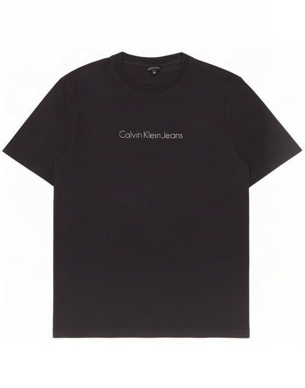 Calvin Klein Jeans Camiseta masculina gráfica Top Médio Preto