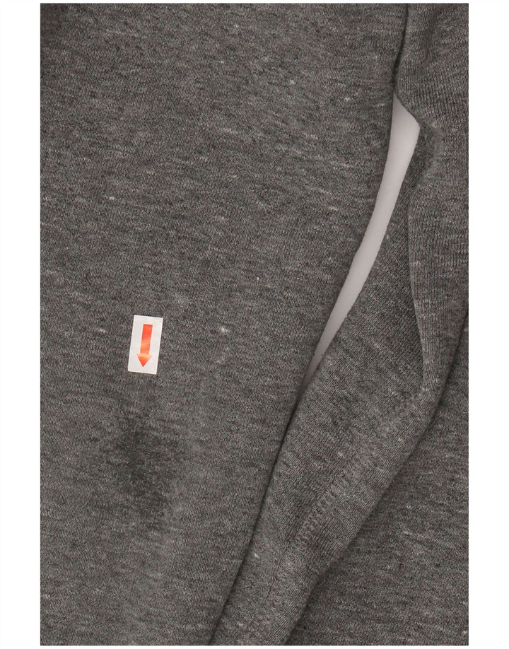 SUPERDRY Suéter masculino com capuz gráfico vintage pequeno algodão cinza