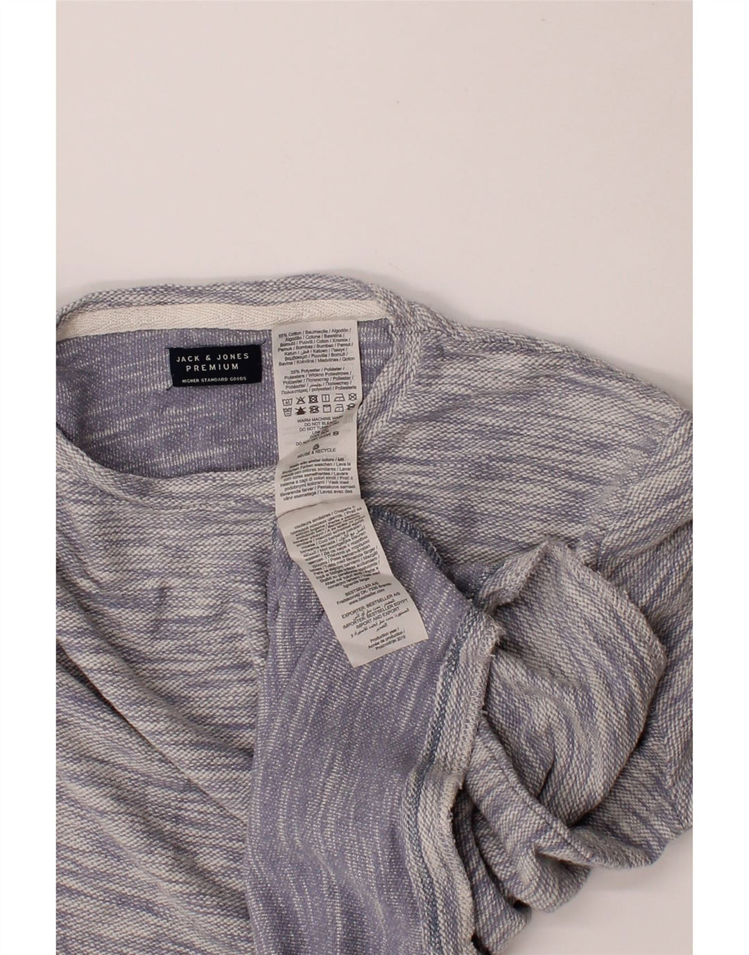 JACK & JONES Mens Top Long Sleeve Medium Blue Pinstripe Cotton Vintage Jack & Jones and Second-Hand Jack & Jones from Messina Hembry 