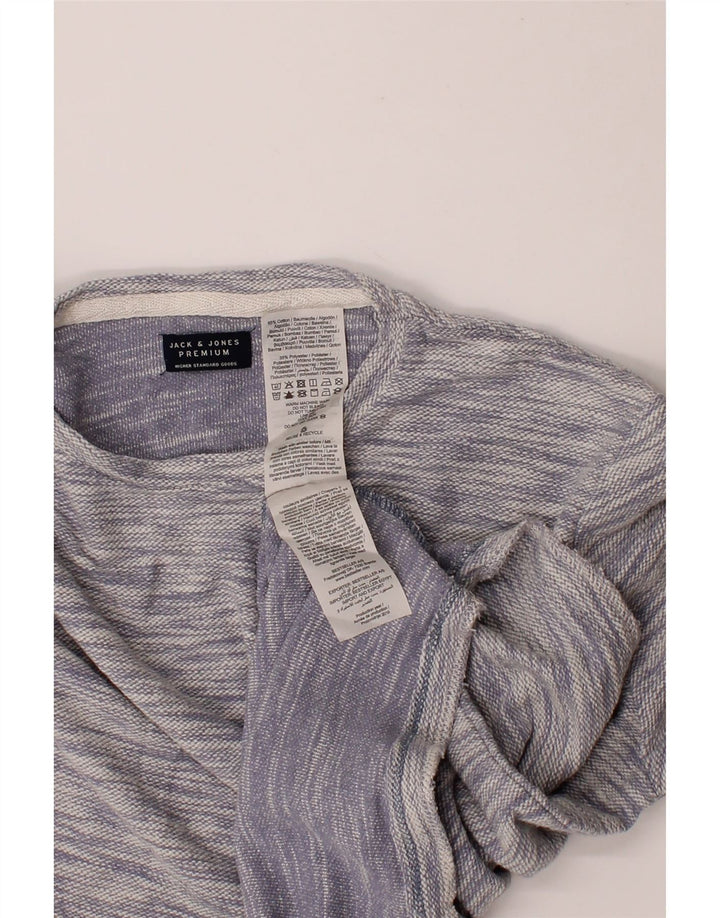 JACK & JONES Mens Top Long Sleeve Medium Blue Pinstripe Cotton Vintage Jack & Jones and Second-Hand Jack & Jones from Messina Hembry 