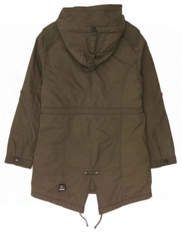 Jaqueta parka feminina com capuz KHUJO UK 20 2XL poliéster cáqui