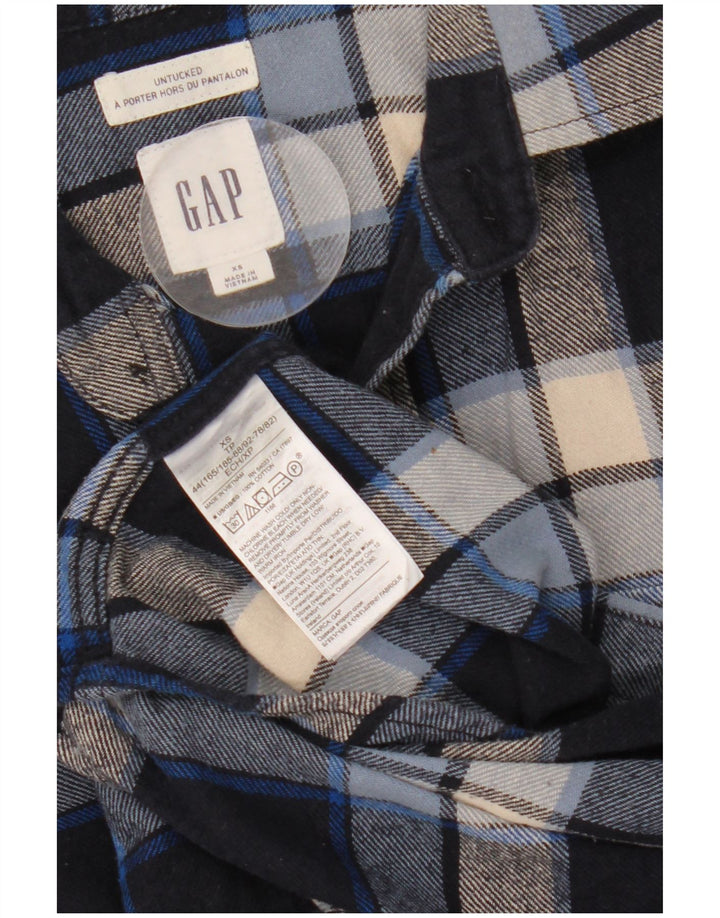 Camisa masculina de flanela Gap XS azul algodão xadrez