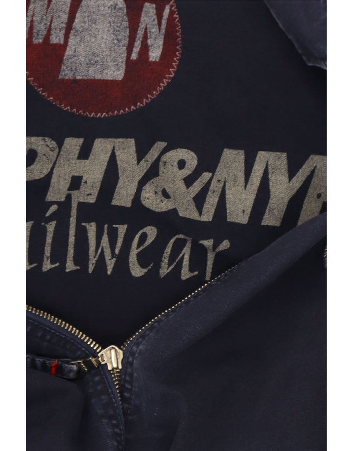 Jaqueta bomber masculina Murphy & Nye Reino Unido 38 algodão azul marinho médio