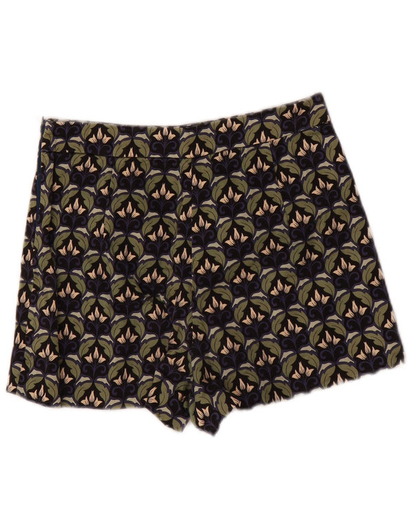 Zara Shorts feminino Trafaluc cintura alta casual pequeno W26 verde floral