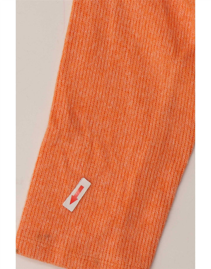 Zara Womens Crop Oversized Top Manga Longa UK 10 Pequeno Poliéster Laranja