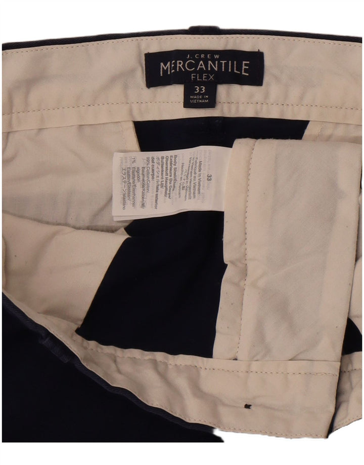 J. Crew Mens Flex Regular Fit Chino Shorts W33 Médio Azul Marinho Algodão