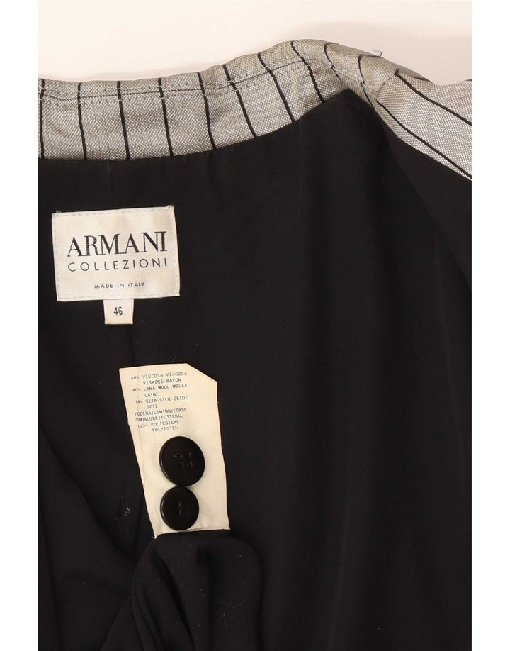 Jaqueta blazer feminina Armani Collezioni com 2 botões IT 46 risca de giz cinza grande
