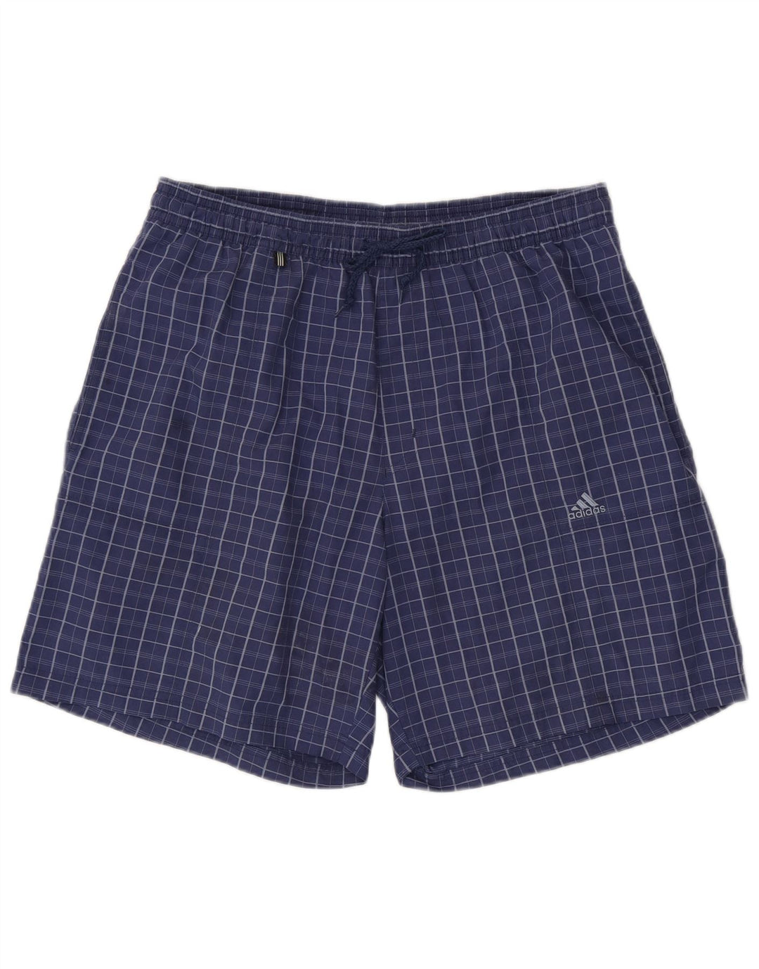 Shorts de natação masculinos ADIDAS grande poliéster xadrez azul