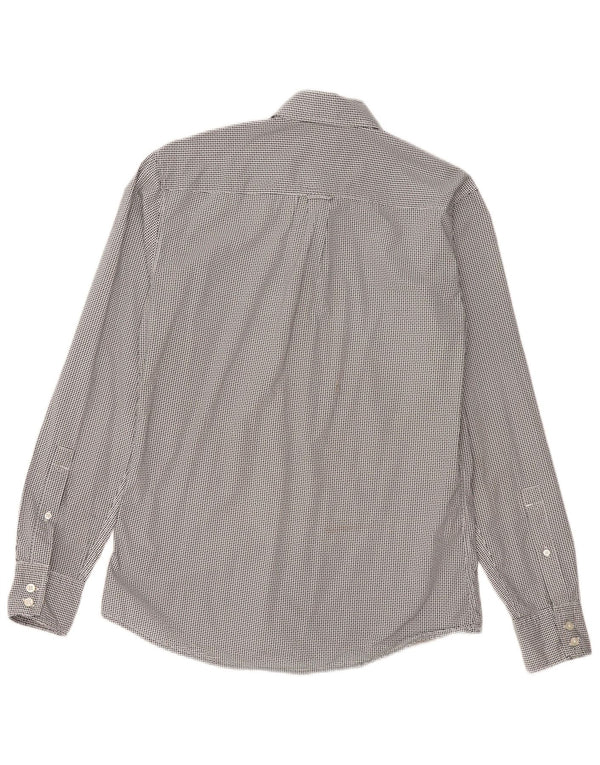 Camisa masculina Hugo Boss Regular Fit algodão geométrico preto médio