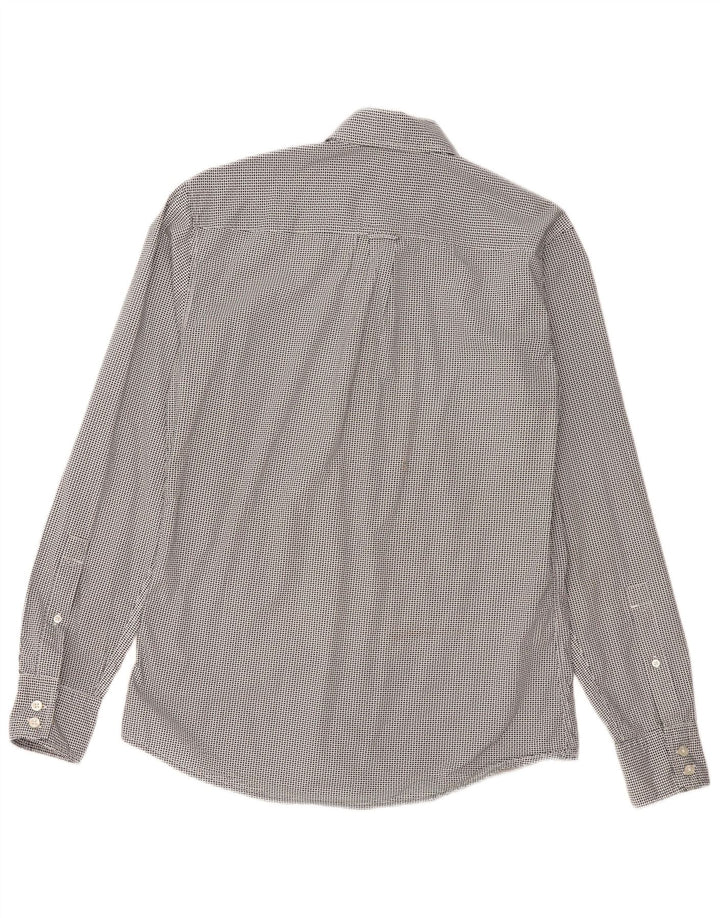 Camisa masculina Hugo Boss Regular Fit algodão geométrico preto médio