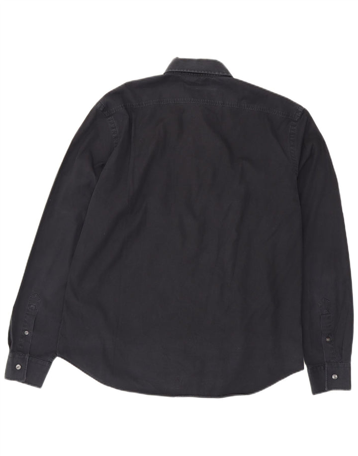 Camisa Burberry masculina BRIT grande algodão azul marinho