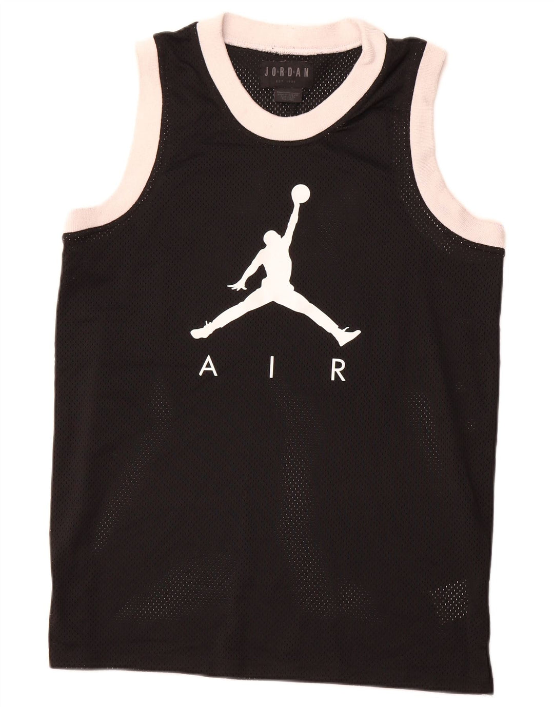 JORDAN Mens Graphic Vest Top Médio Preto Colorblock Poliéster Esportivo