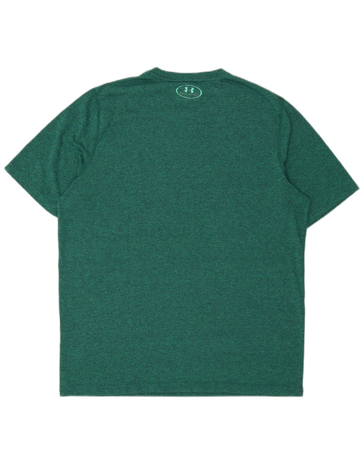 Camiseta solta masculina Under Armour Top médio verde manchado