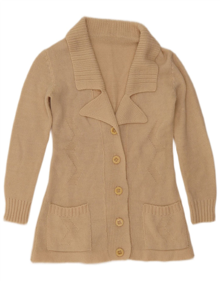 Suéter Cardigan Feminino Vintage UK 12 Médio Off White