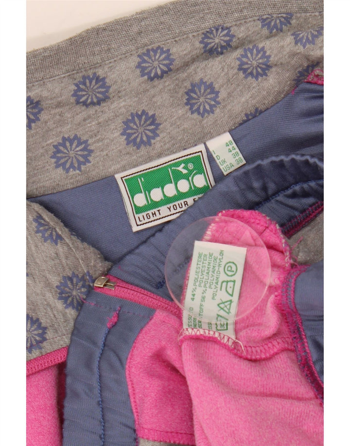 Diadora Mens Graphic Tracksuit Top Jacket UK 38 Medium Pink Colourblock