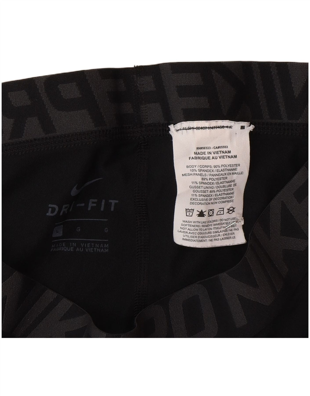 Leggings Nike Masculino Dri Fit Graphic Crop Grande Poliéster Preto