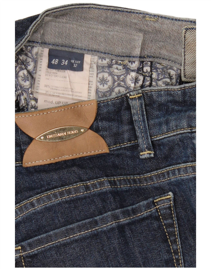 Trussardi Jeans Slim Feminino W32 L32 Azul Marinho Algodão